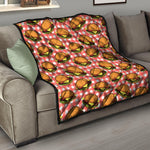 Hamburger Plaid Pattern Print Quilt