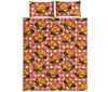 Hamburger Plaid Pattern Print Quilt Bed Set