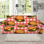 Hamburger Plaid Pattern Print Sofa Slipcover