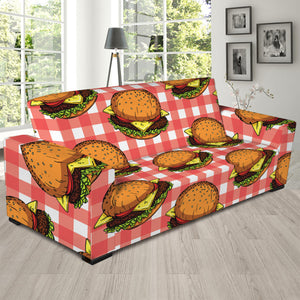 Hamburger Plaid Pattern Print Sofa Slipcover