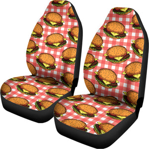 Hamburger Plaid Pattern Print Universal Fit Car Seat Covers