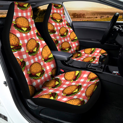 Hamburger Plaid Pattern Print Universal Fit Car Seat Covers