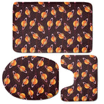 Hamburger Planet Pattern Print 3 Piece Bath Mat Set