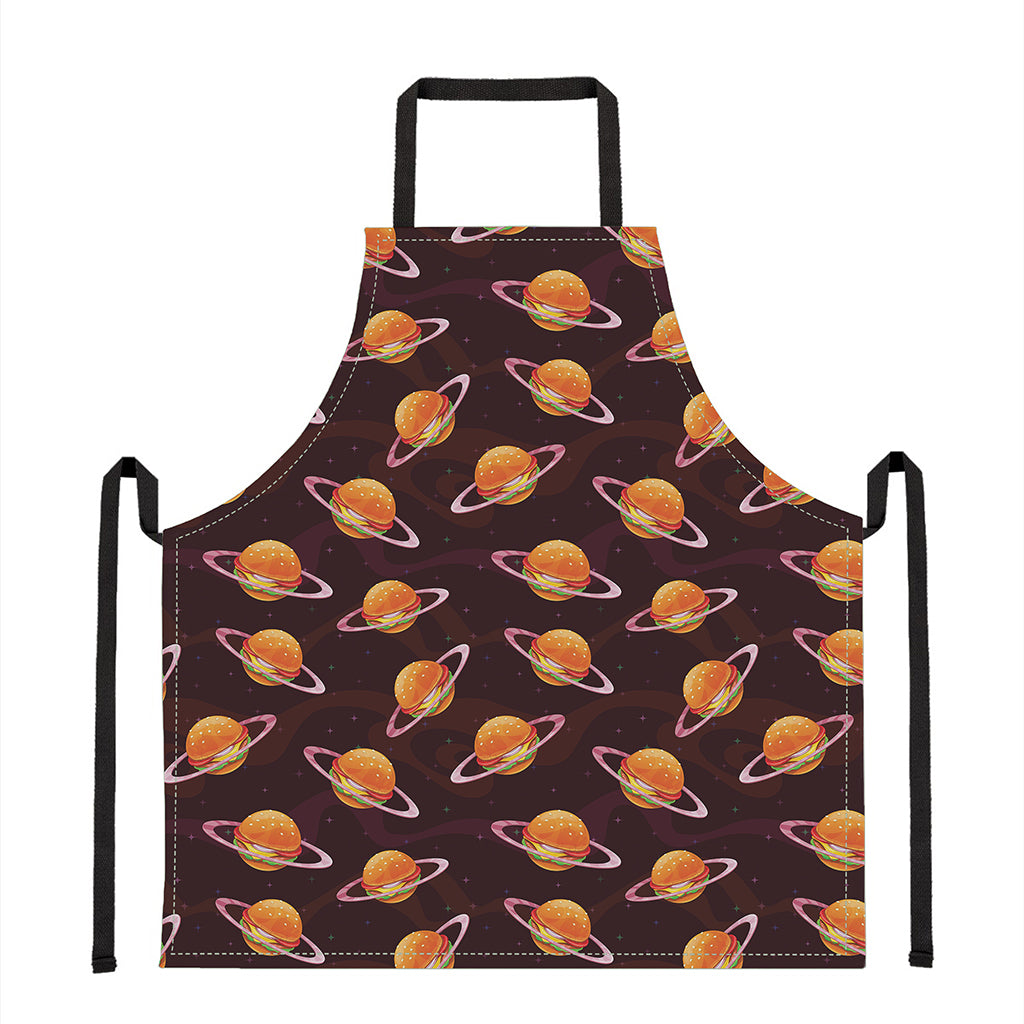 Hamburger Planet Pattern Print Apron