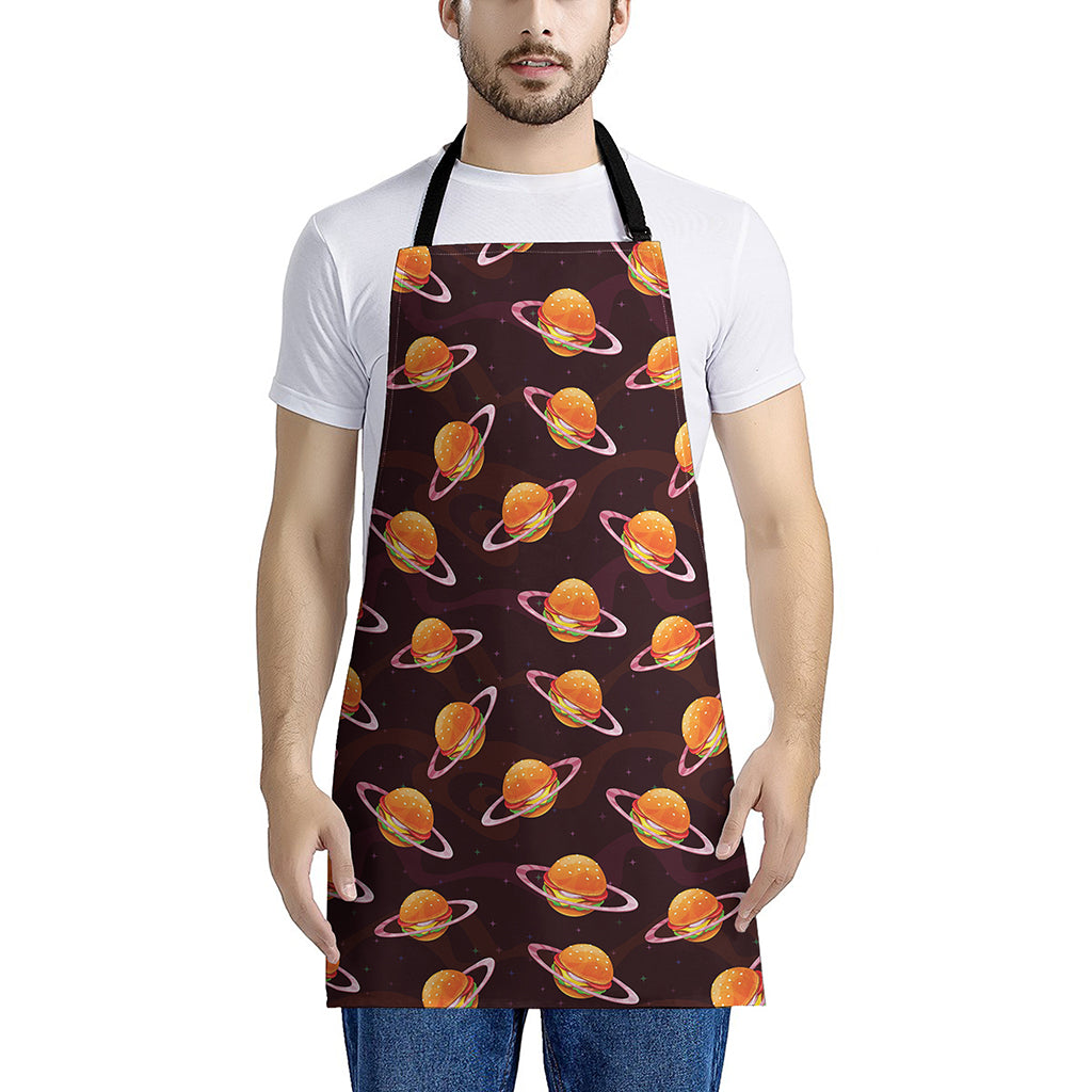 Hamburger Planet Pattern Print Apron