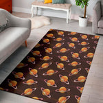 Hamburger Planet Pattern Print Area Rug