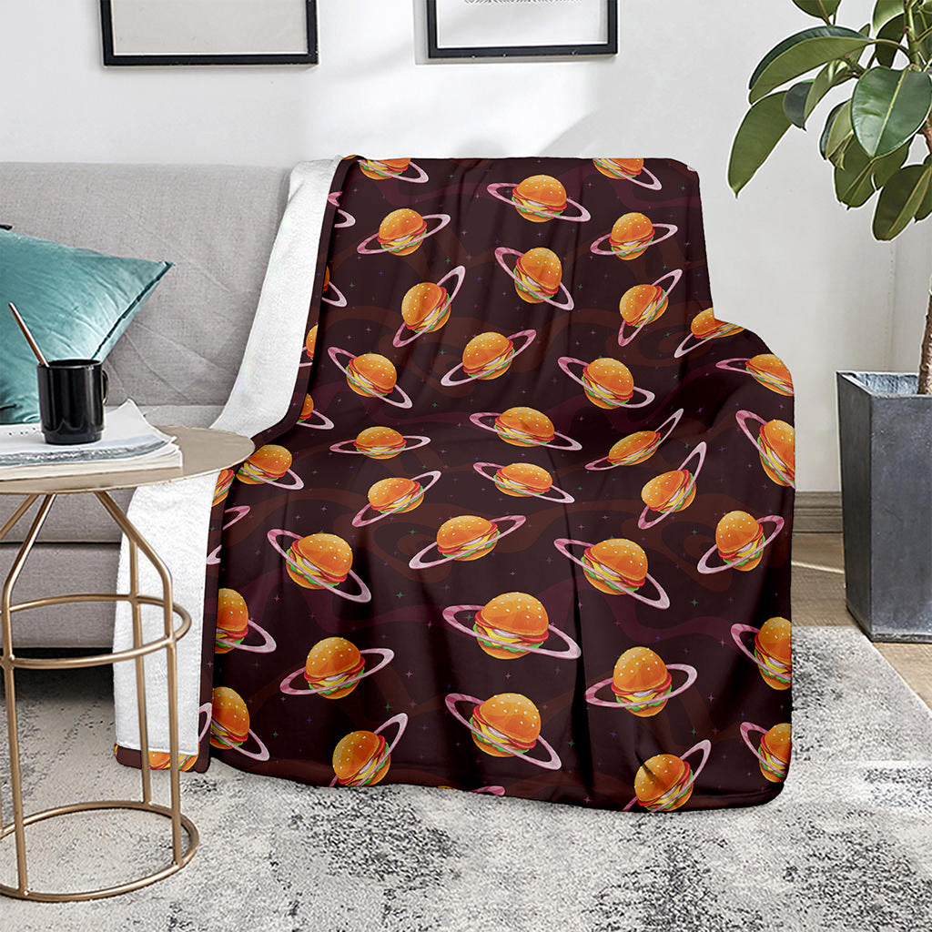 Hamburger Planet Pattern Print Blanket