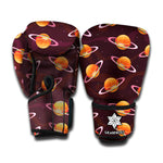 Hamburger Planet Pattern Print Boxing Gloves