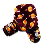 Hamburger Planet Pattern Print Boxing Gloves