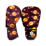 Hamburger Planet Pattern Print Boxing Gloves