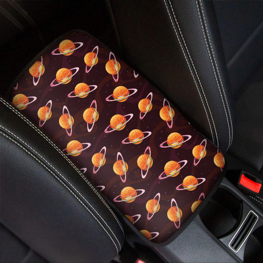Hamburger Planet Pattern Print Car Center Console Cover