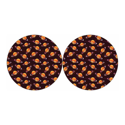 Hamburger Planet Pattern Print Car Coasters