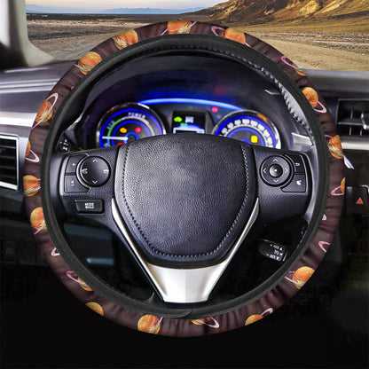 Hamburger Planet Pattern Print Car Steering Wheel Cover