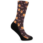 Hamburger Planet Pattern Print Crew Socks
