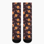 Hamburger Planet Pattern Print Crew Socks