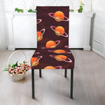 Hamburger Planet Pattern Print Dining Chair Slipcover