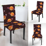 Hamburger Planet Pattern Print Dining Chair Slipcover