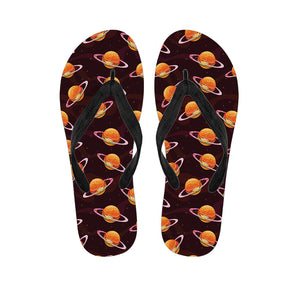 Hamburger Planet Pattern Print Flip Flops