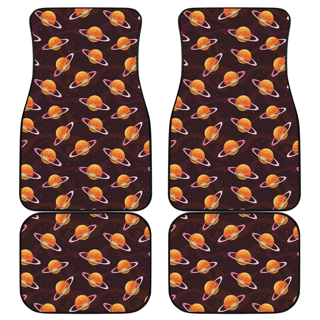Hamburger Planet Pattern Print Front and Back Car Floor Mats