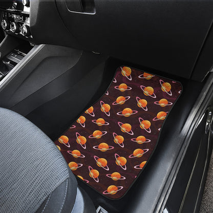 Hamburger Planet Pattern Print Front and Back Car Floor Mats