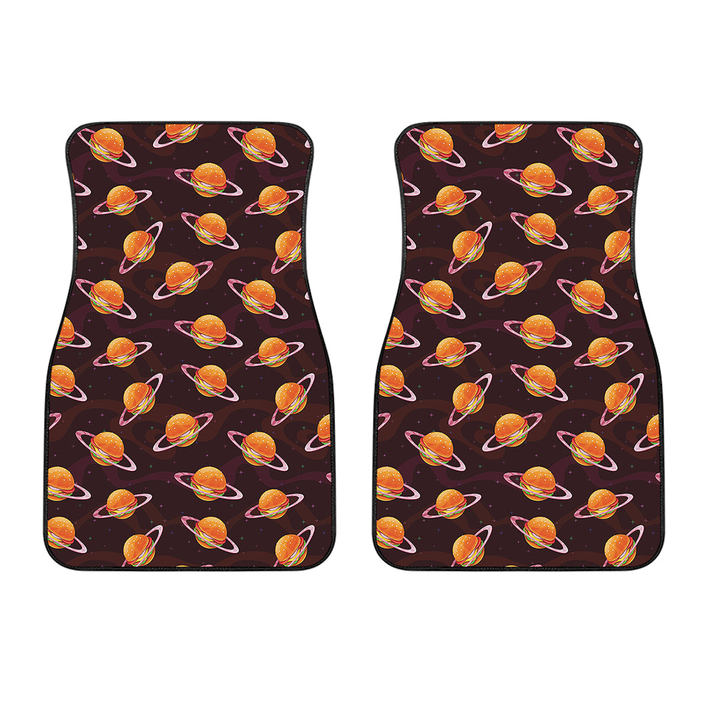 Hamburger Planet Pattern Print Front Car Floor Mats