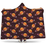 Hamburger Planet Pattern Print Hooded Blanket