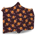 Hamburger Planet Pattern Print Hooded Blanket