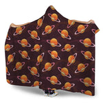 Hamburger Planet Pattern Print Hooded Blanket