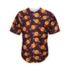 Hamburger Planet Pattern Print Men's Baseball Jersey