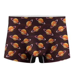 Hamburger Planet Pattern Print Men's Boxer Briefs