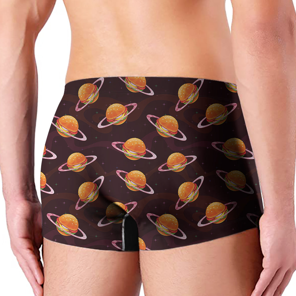 Hamburger Planet Pattern Print Men's Boxer Briefs