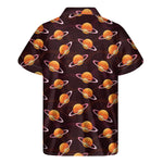 Hamburger Planet Pattern Print Men's Short Sleeve Shirt