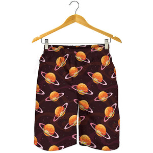 Hamburger Planet Pattern Print Men's Shorts