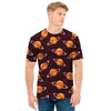 Hamburger Planet Pattern Print Men's T-Shirt