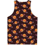 Hamburger Planet Pattern Print Men's Tank Top