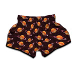 Hamburger Planet Pattern Print Muay Thai Boxing Shorts