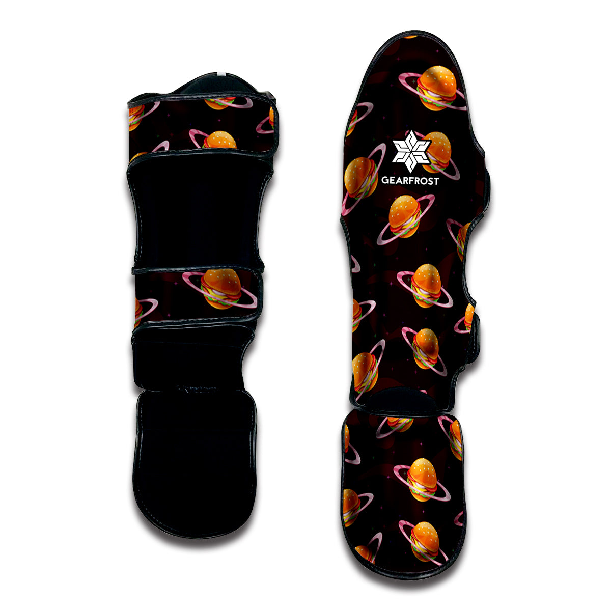 Hamburger Planet Pattern Print Muay Thai Shin Guard