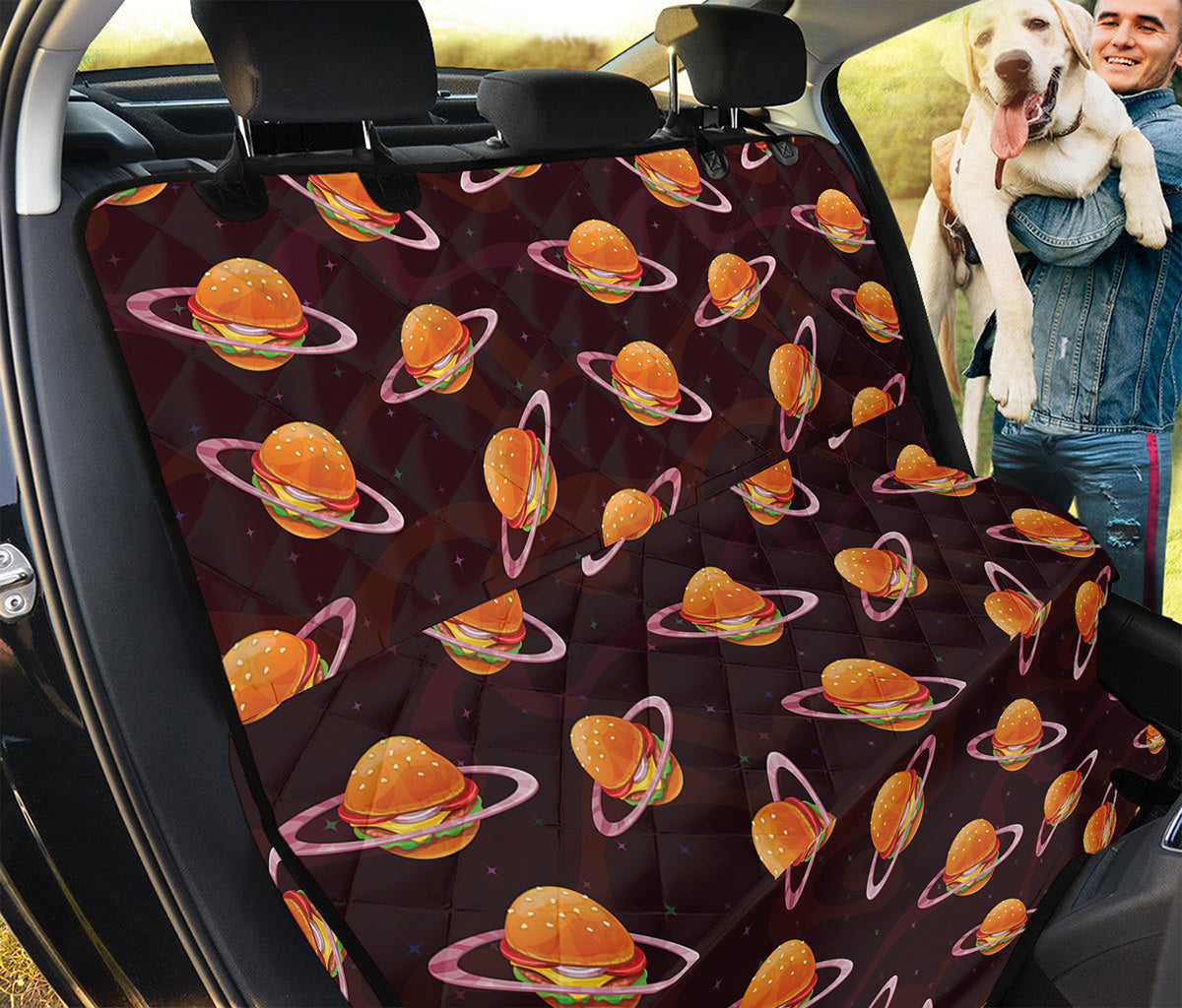 Hamburger Planet Pattern Print Pet Car Back Seat Cover