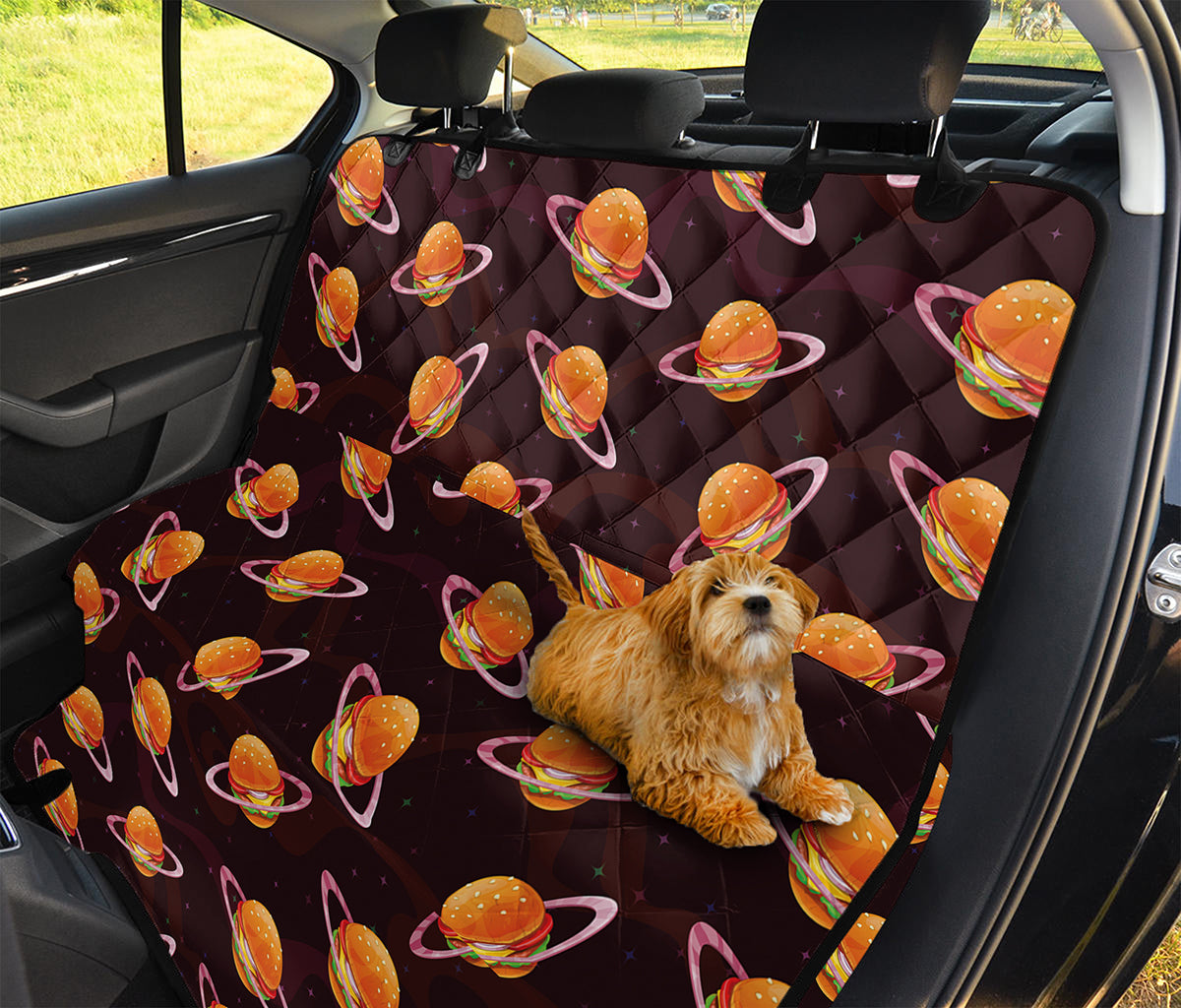 Hamburger Planet Pattern Print Pet Car Back Seat Cover