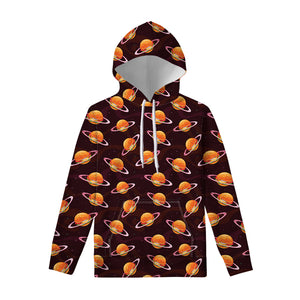 Hamburger Planet Pattern Print Pullover Hoodie