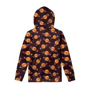 Hamburger Planet Pattern Print Pullover Hoodie