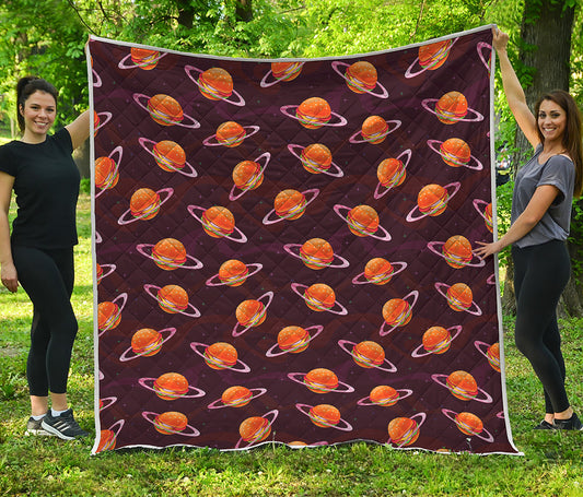 Hamburger Planet Pattern Print Quilt