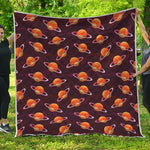 Hamburger Planet Pattern Print Quilt