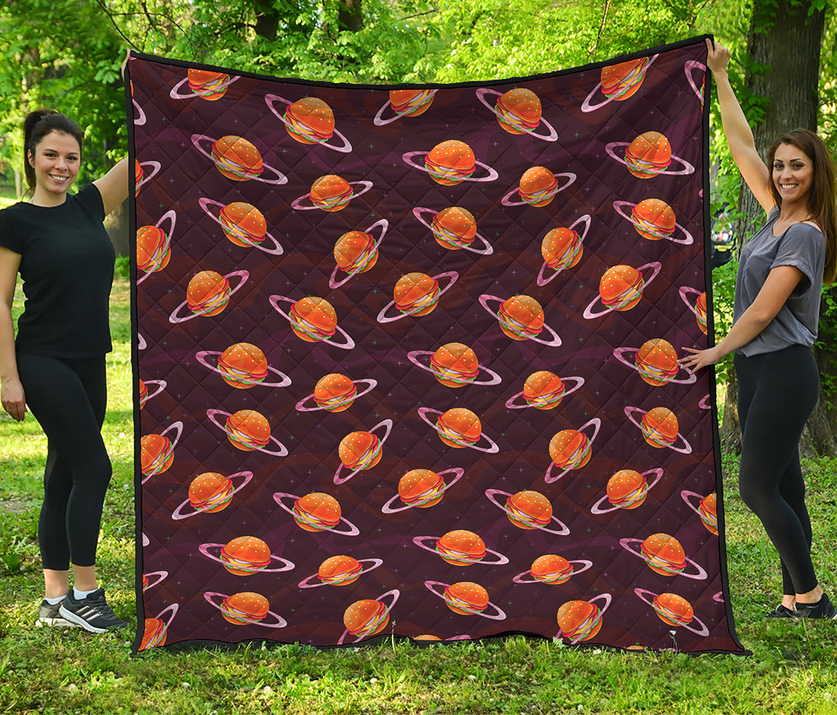 Hamburger Planet Pattern Print Quilt