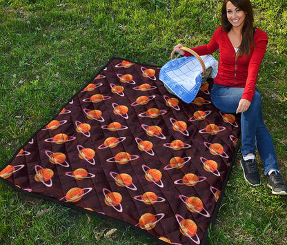 Hamburger Planet Pattern Print Quilt