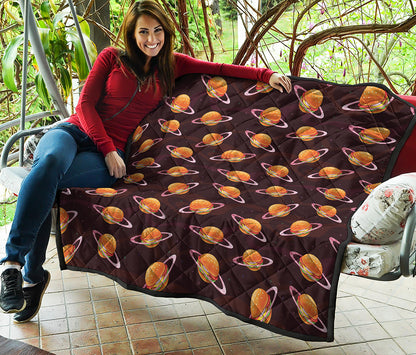 Hamburger Planet Pattern Print Quilt