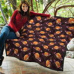 Hamburger Planet Pattern Print Quilt