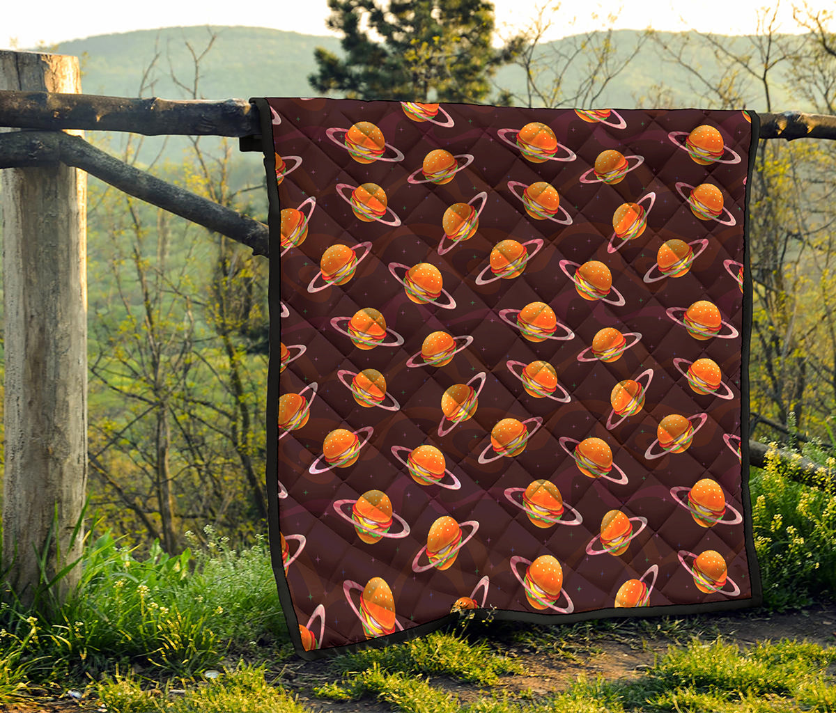 Hamburger Planet Pattern Print Quilt