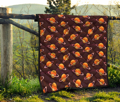 Hamburger Planet Pattern Print Quilt