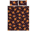 Hamburger Planet Pattern Print Quilt Bed Set